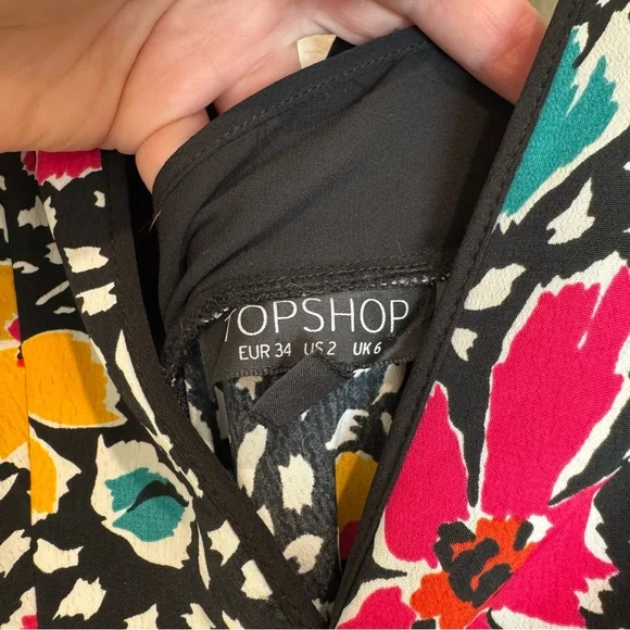 Topshop Multicolor Floral Pinafore Dress - Picture 8 of 11